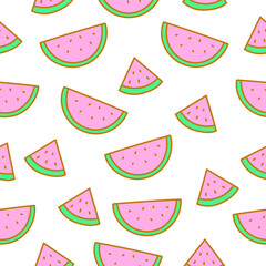 Seamless pattern of cute watermelon vector 