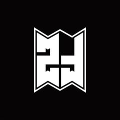 ZT Logo monogram with emblem style design template