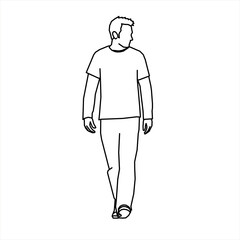 Sketch vector design of a teenage boy looking over