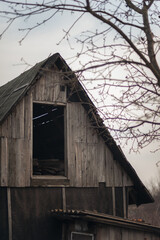 old barn in the late autumn