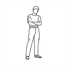 Vector design of a sketch of a teenage boy lamenting his fate