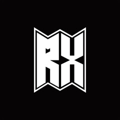 RX Logo monogram with emblem style design template
