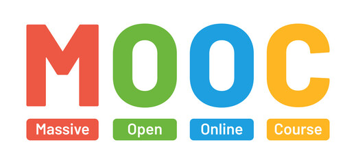 MOOC text banner isolated on white background.
