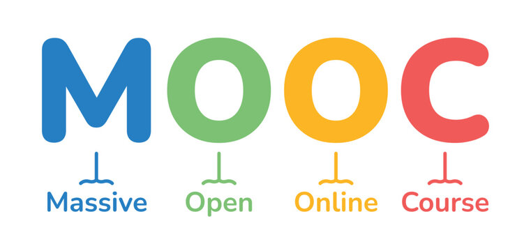 MOOC - Massive Open Online Course symbol vector illustration. E-learning concept