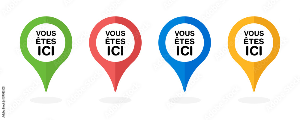 Canvas Prints Map location icons set. Vous êtes ici icon symbol.