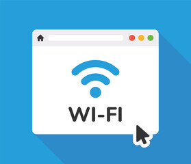 Wi-fi access on browser icon vector illustration. Internet connection symbol.