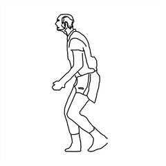 Vector design of a sketch of a person about to jump