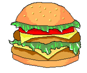 hamburger.food theme,fast food, pixel art