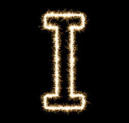 Letter I - Made out of sparkles