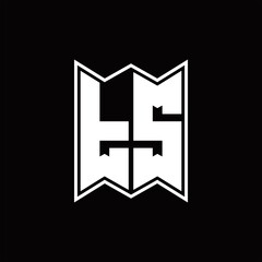 TS Logo monogram with emblem style design template