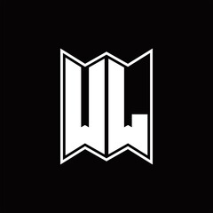 WL Logo monogram with emblem style design template