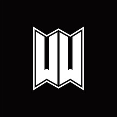 WW Logo monogram with emblem style design template