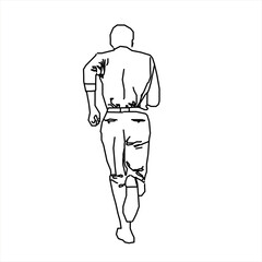 Vector design of a sketch of a person running