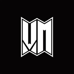 VM Logo monogram with emblem style design template