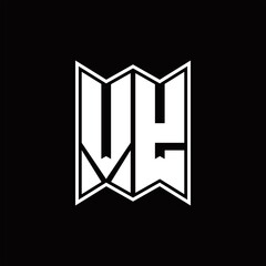 VY Logo monogram with emblem style design template