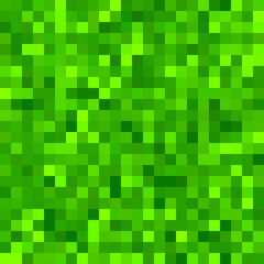 Pixel grass texture background, green retro square grass pattern