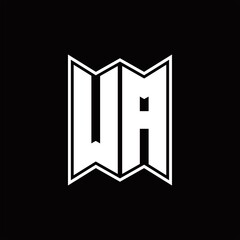 UA Logo monogram with emblem style design template