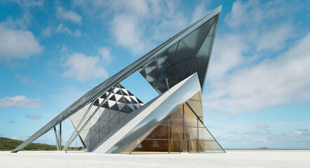 Contemporary triangle shape design building exterior