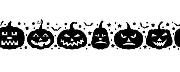 Halloween pumpkin horizontal pattern seamless