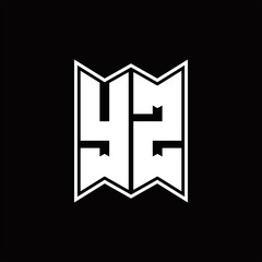 Fototapeta premium YZ Logo monogram with emblem style design template