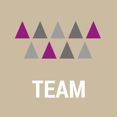 Team in Business Illustration with Triangles