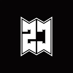 ZC Logo monogram with emblem style design template