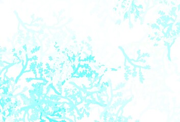 Light Blue, Green vector doodle pattern with branches.