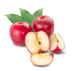 Red apple isolated on white background with clipping path