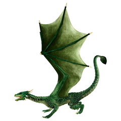 Fototapeta premium 3D Rendering Fairy Tale Dragon on White