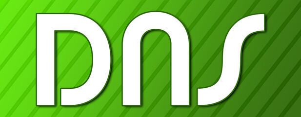 Dns - text written on green background with abstract lines