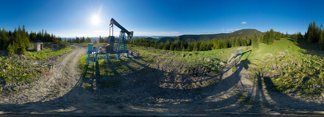 oil field, aerial photo