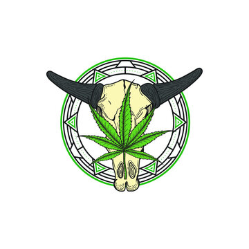 Cannabis Bohemian Skull gypsy illustration