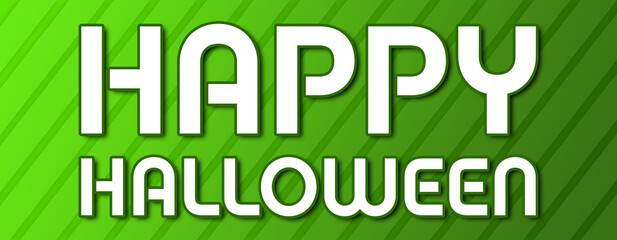 Happy Halloween - text written on green background with abstract lines