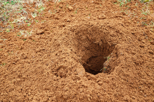 Image of the hole in ground after drilling