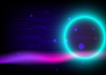 Abstract background circle artificial intelligence technology circuitry texture wallpaper backdrop vector illustration EPS10