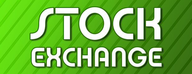 Fototapeta premium Stock Exchange - text written on green background with abstract lines