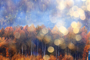 abstract landscape background autumn sun glare defocus bokeh, view sun background