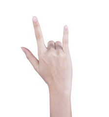 Female beautiful talent hand, arm fingernails fingers in good shape skin figure gesture, isolated