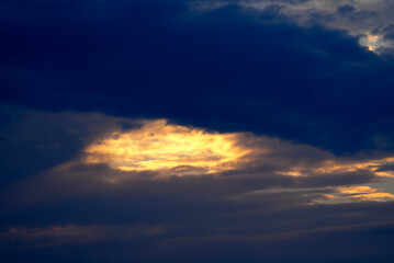 Late summer sunset sky with clouds at Zürich Airport. Photo taken September 9th, 2021, Zurich, Switzerland.