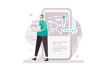 House moving service application illustration concept
