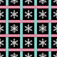 Holidays vector pattern, Christmas seamless pattern, winter pattern with snowflakes
