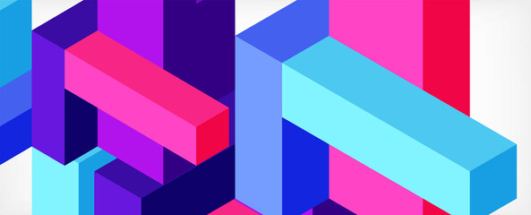 Abstract background. 3d cubes, cubic elements and blocks. Techno or business concept for wallpaper, banner, background, landing page