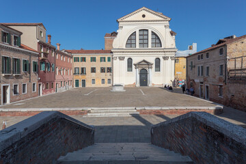 Naklejka premium Venezia. Campo San Trovaso e Chiesa di San Trovaso 