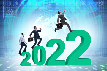 Growth concept with the transition between 2021 and 2022