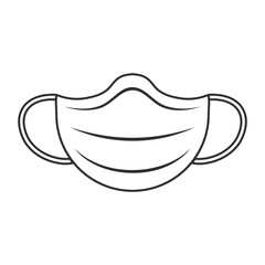 Medical face mask icon. Vector icon isolated on white background.