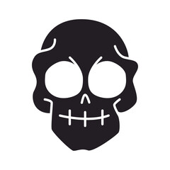 Cute skull vector icon isolated on a white background.