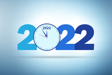 Concept of new year of 2022