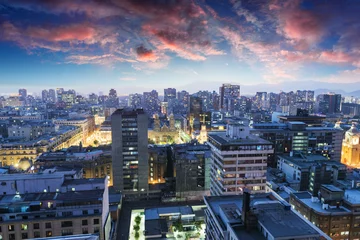 Selbstklebende Fototapeten Evening panorama of Santiago de Chile © Fyle