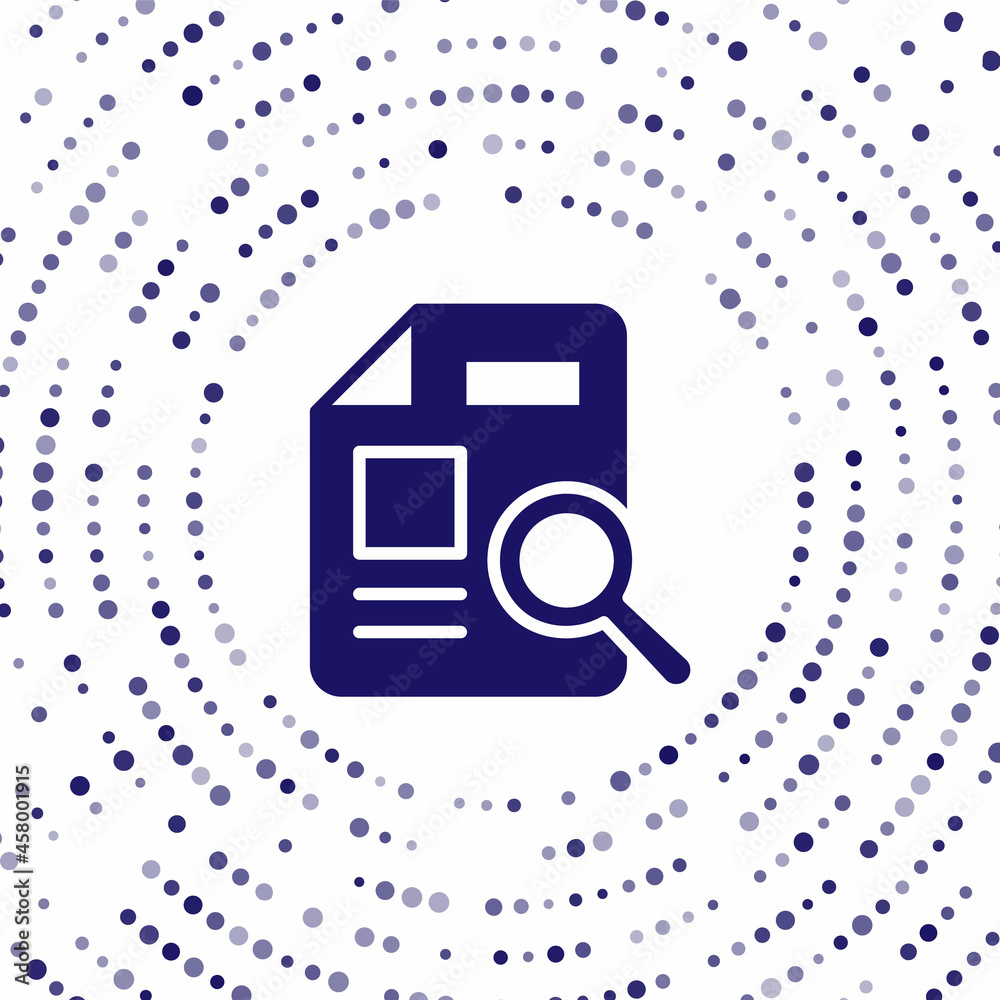 Poster blue document with graph chart icon isolated on white background. report text file icon. accounting 