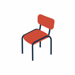 office chair red. cartoon isolated 2d vector